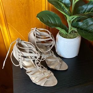 Forever 21 Faux Suede 4 1/2 in” sandals
